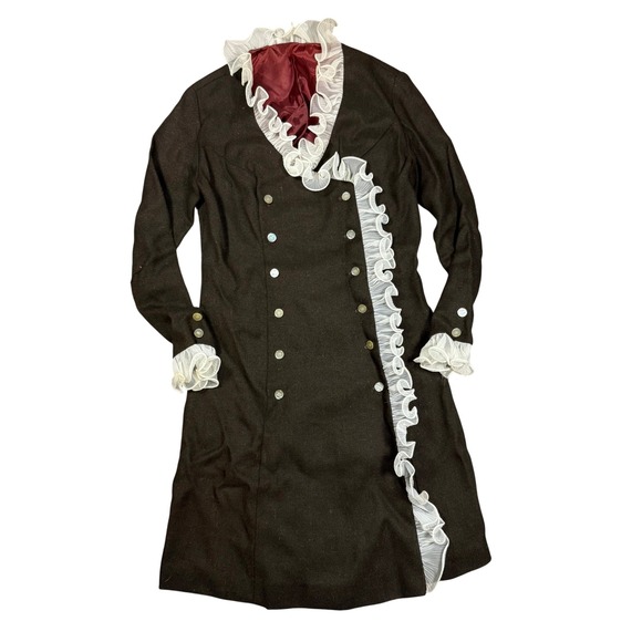 ILGWU Union Made Dresses & Skirts - Vintage Piratecore Victorian Ruffle Frock Coat Dress Gothic Whimsigoth Women S/M